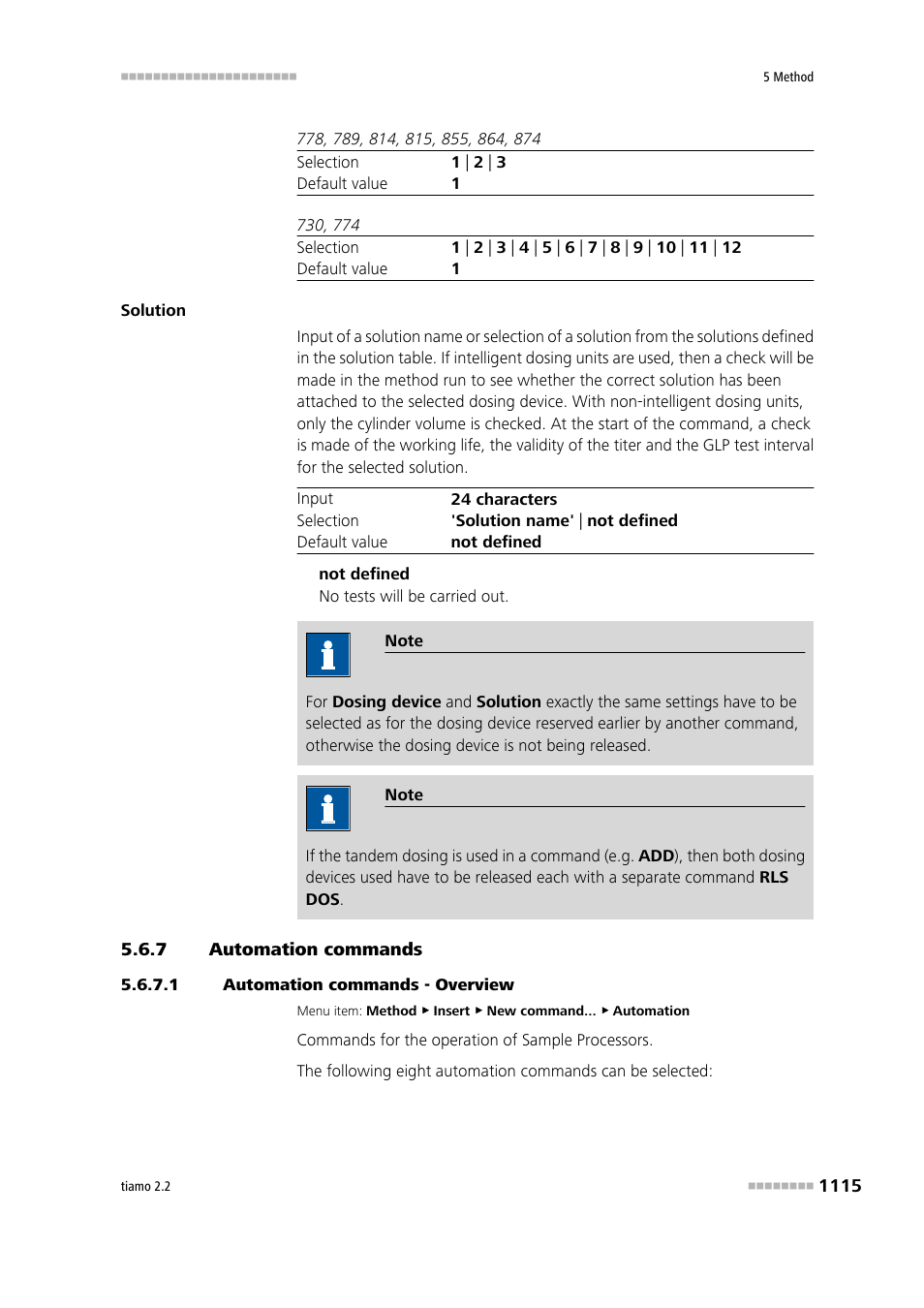 7 automation commands, 1 automation commands - overview, Automation commands 5 | Metrohm tiamo 2.2 Manual User Manual | Page 1129 / 1574