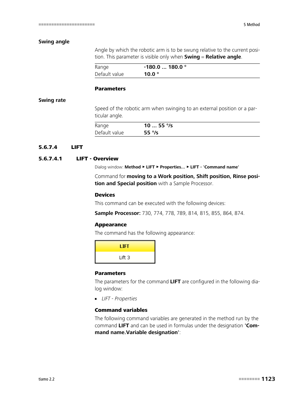 4 lift, 1 lift - overview, Lift | Metrohm tiamo 2.2 Manual User Manual | Page 1137 / 1574