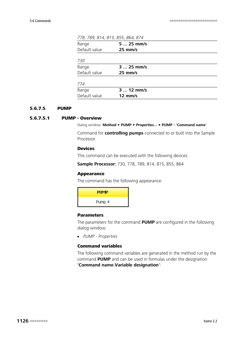 5 pump, 1 pump - overview, Pump | Metrohm tiamo 2.2 Manual User Manual | Page 1140 / 1574