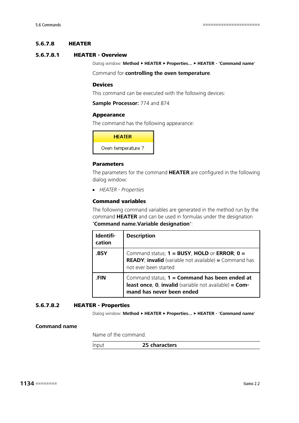 8 heater, 1 heater - overview, 2 heater - properties | Heater | Metrohm tiamo 2.2 Manual User Manual | Page 1148 / 1574