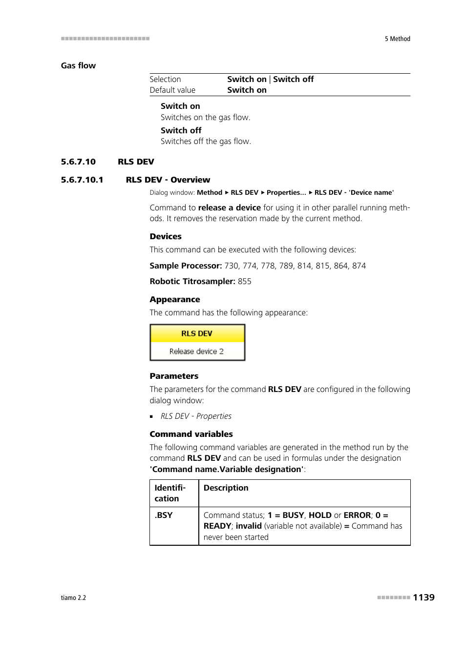 10 rls dev, 1 rls dev - overview, Rls dev | Metrohm tiamo 2.2 Manual User Manual | Page 1153 / 1574