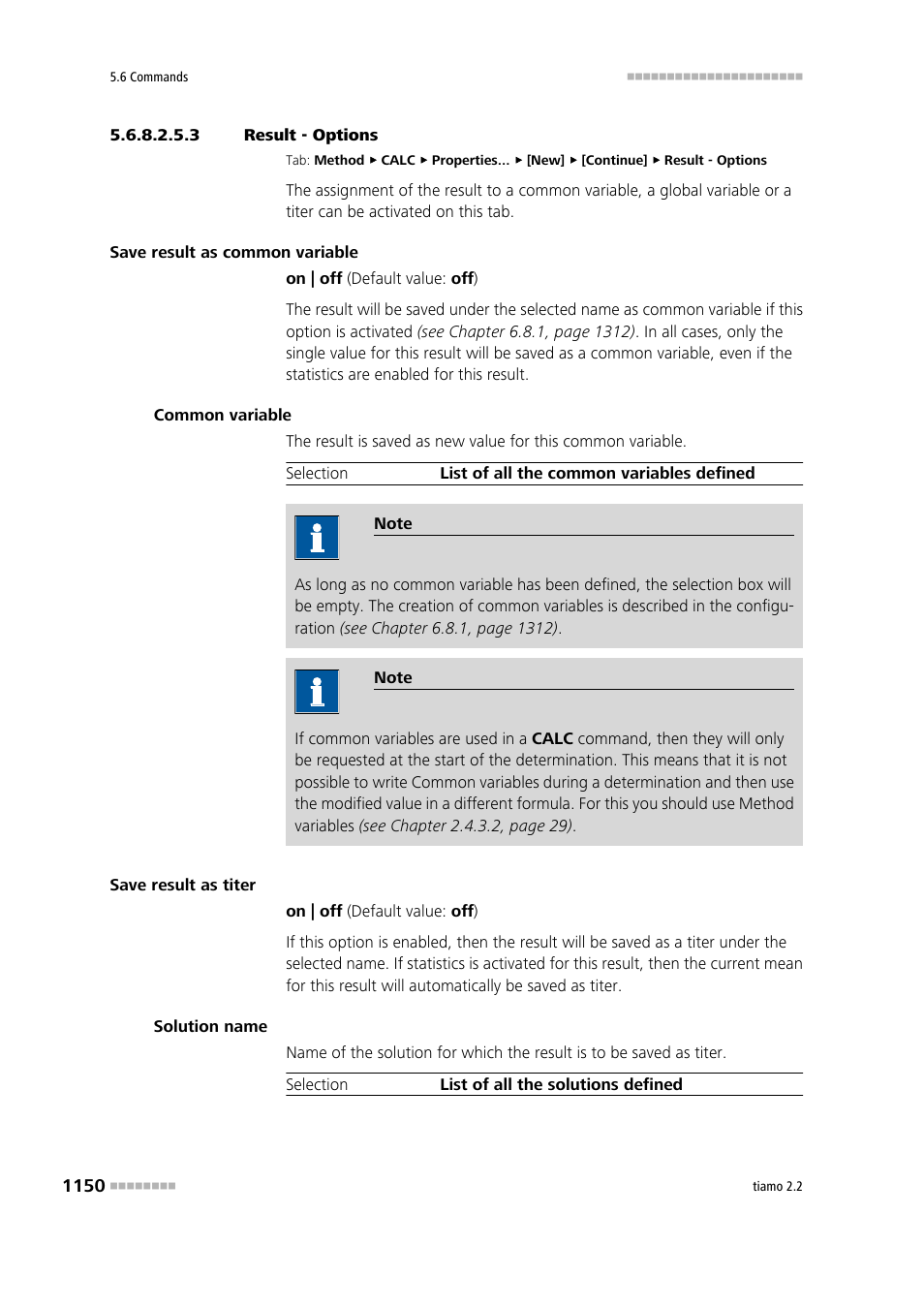 3 result - options, Options | Metrohm tiamo 2.2 Manual User Manual | Page 1164 / 1574