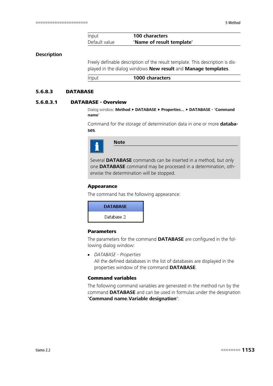 3 database, 1 database - overview, Database | Database - overview | Metrohm tiamo 2.2 Manual User Manual | Page 1167 / 1574