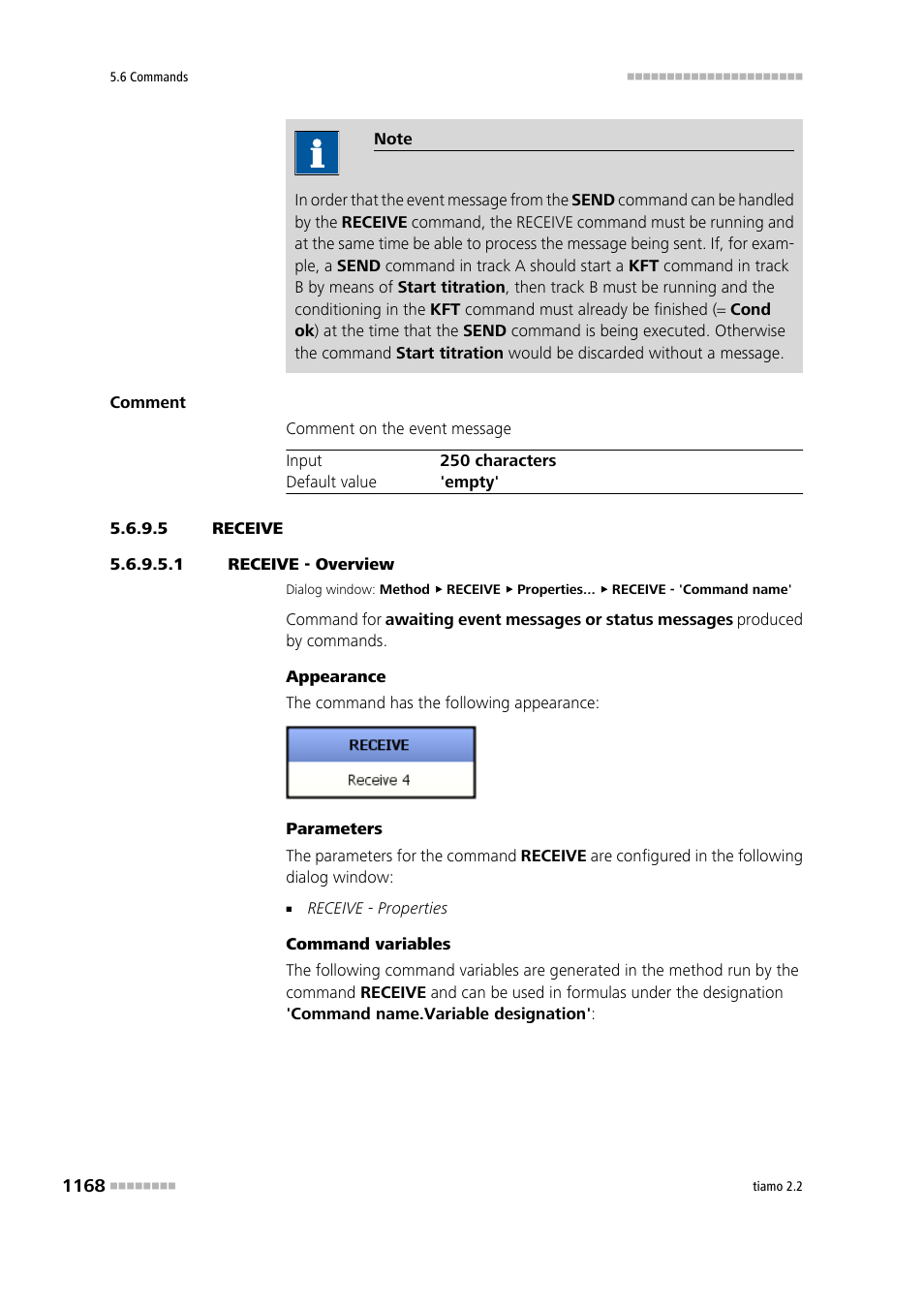 5 receive, 1 receive - overview, Receive | Metrohm tiamo 2.2 Manual User Manual | Page 1182 / 1574