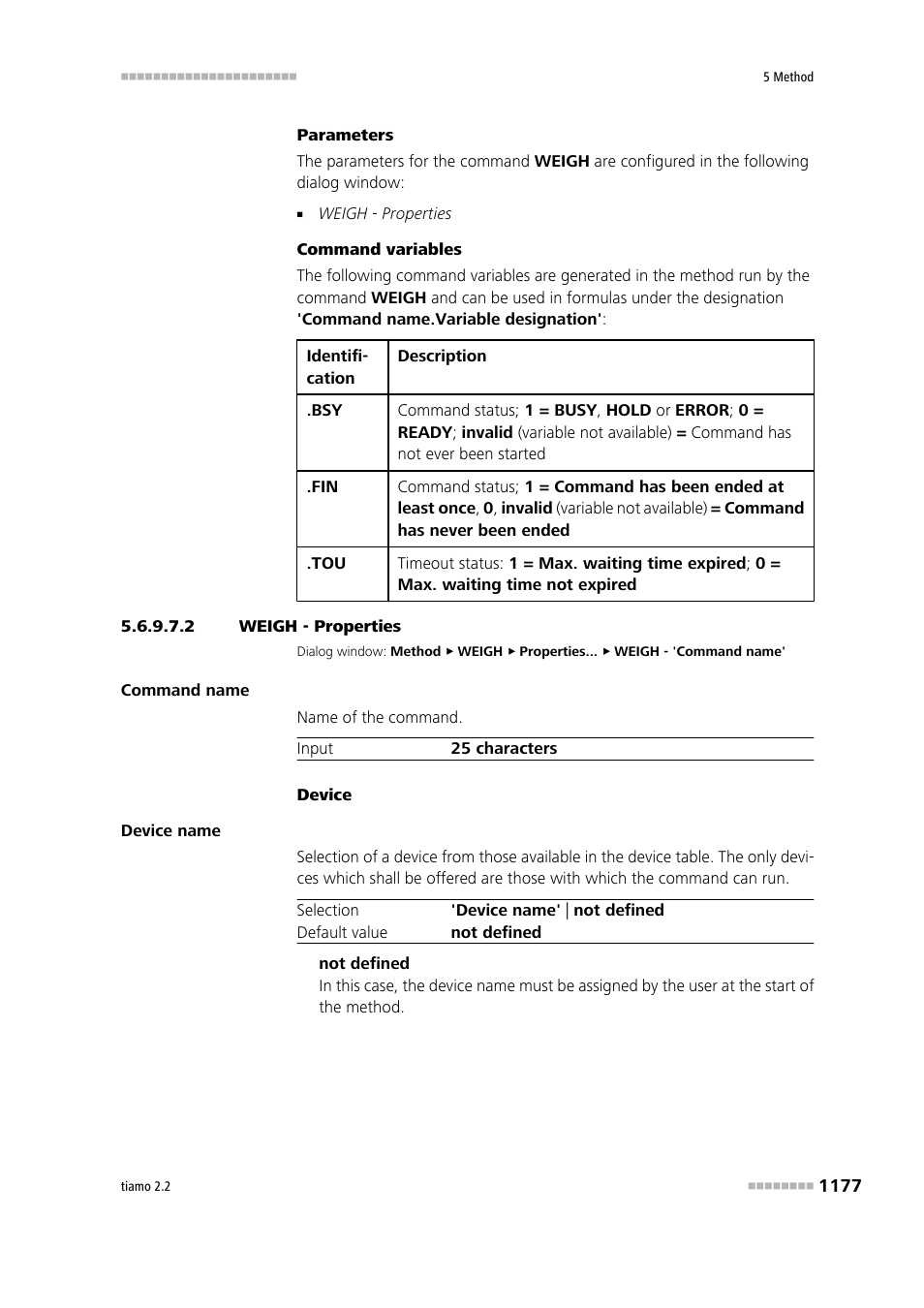 2 weigh - properties | Metrohm tiamo 2.2 Manual User Manual | Page 1191 / 1574