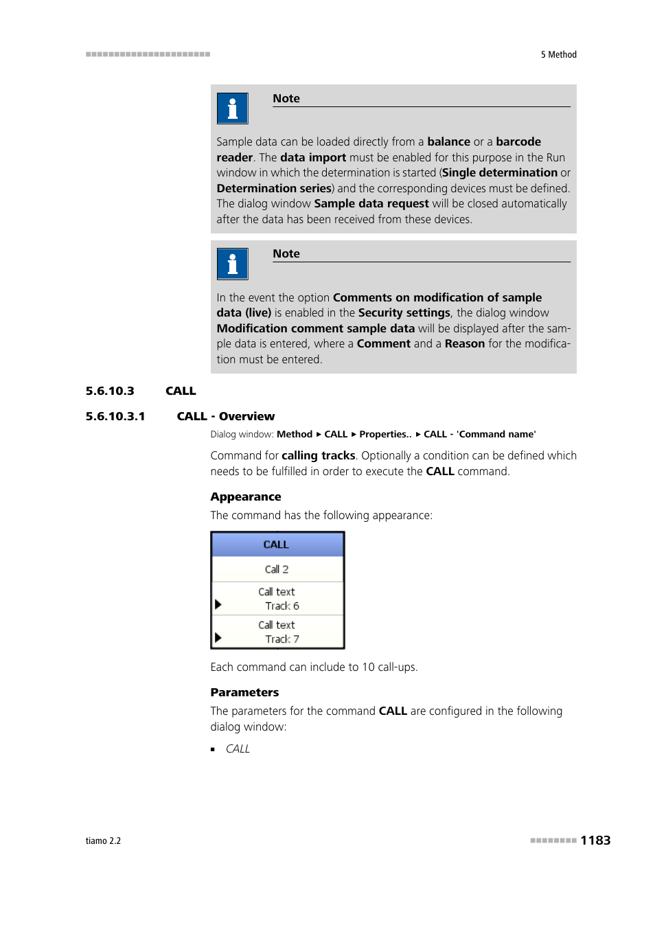 3 call, 1 call - overview, Call | Metrohm tiamo 2.2 Manual User Manual | Page 1197 / 1574