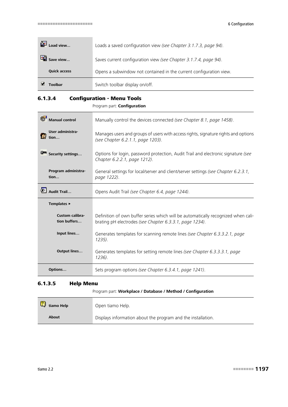 4 configuration - menu tools, 5 help menu, Tools | Metrohm tiamo 2.2 Manual User Manual | Page 1211 / 1574
