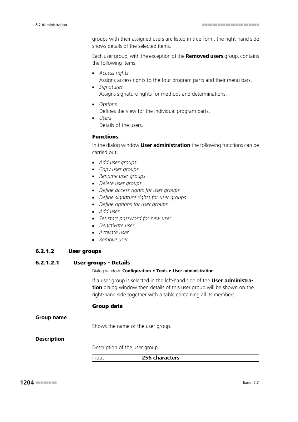 2 user groups, 1 user groups - details | Metrohm tiamo 2.2 Manual User Manual | Page 1218 / 1574