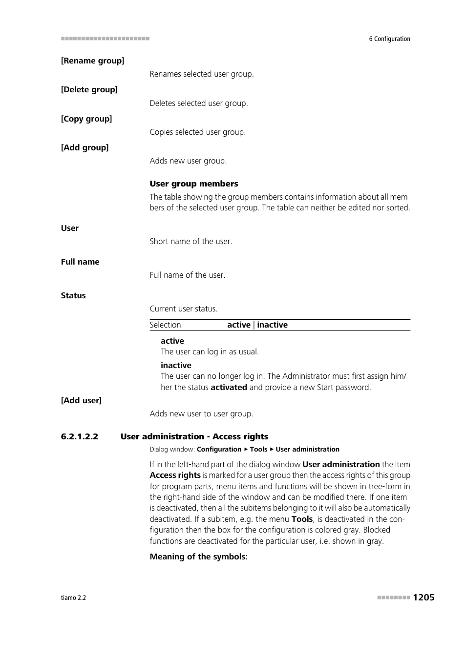 2 user administration - access rights, Access rights, Define access rights for user groups | Metrohm tiamo 2.2 Manual User Manual | Page 1219 / 1574