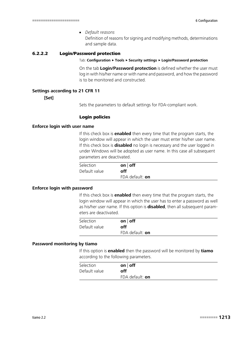 2 login/password protection, Login/password protection | Metrohm tiamo 2.2 Manual User Manual | Page 1227 / 1574