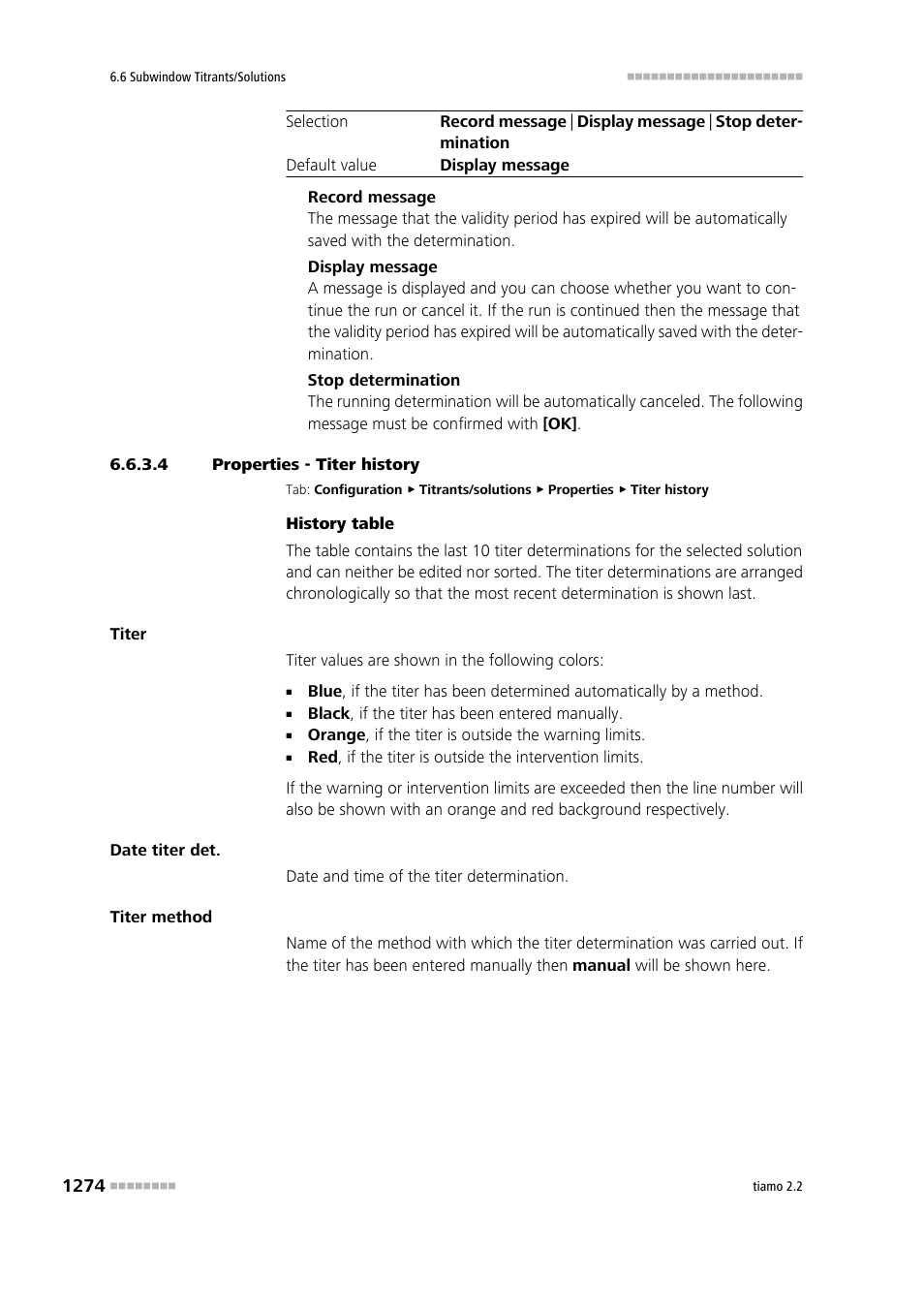 4 properties - titer history, Titer history | Metrohm tiamo 2.2 Manual User Manual | Page 1288 / 1574