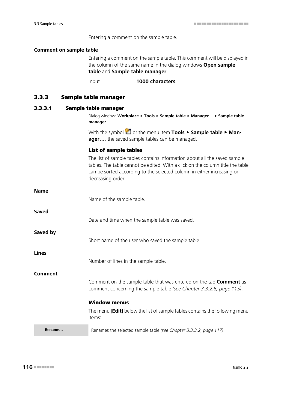 3 sample table manager, 1 sample table manager, Sample table manager | Metrohm tiamo 2.2 Manual User Manual | Page 130 / 1574