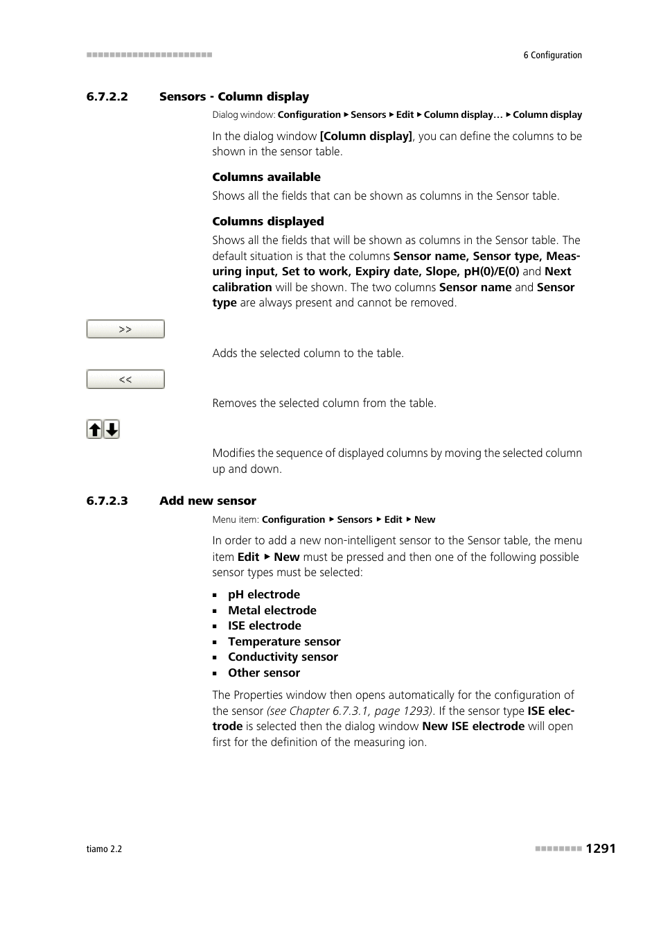 2 sensors - column display, 3 add new sensor | Metrohm tiamo 2.2 Manual User Manual | Page 1305 / 1574