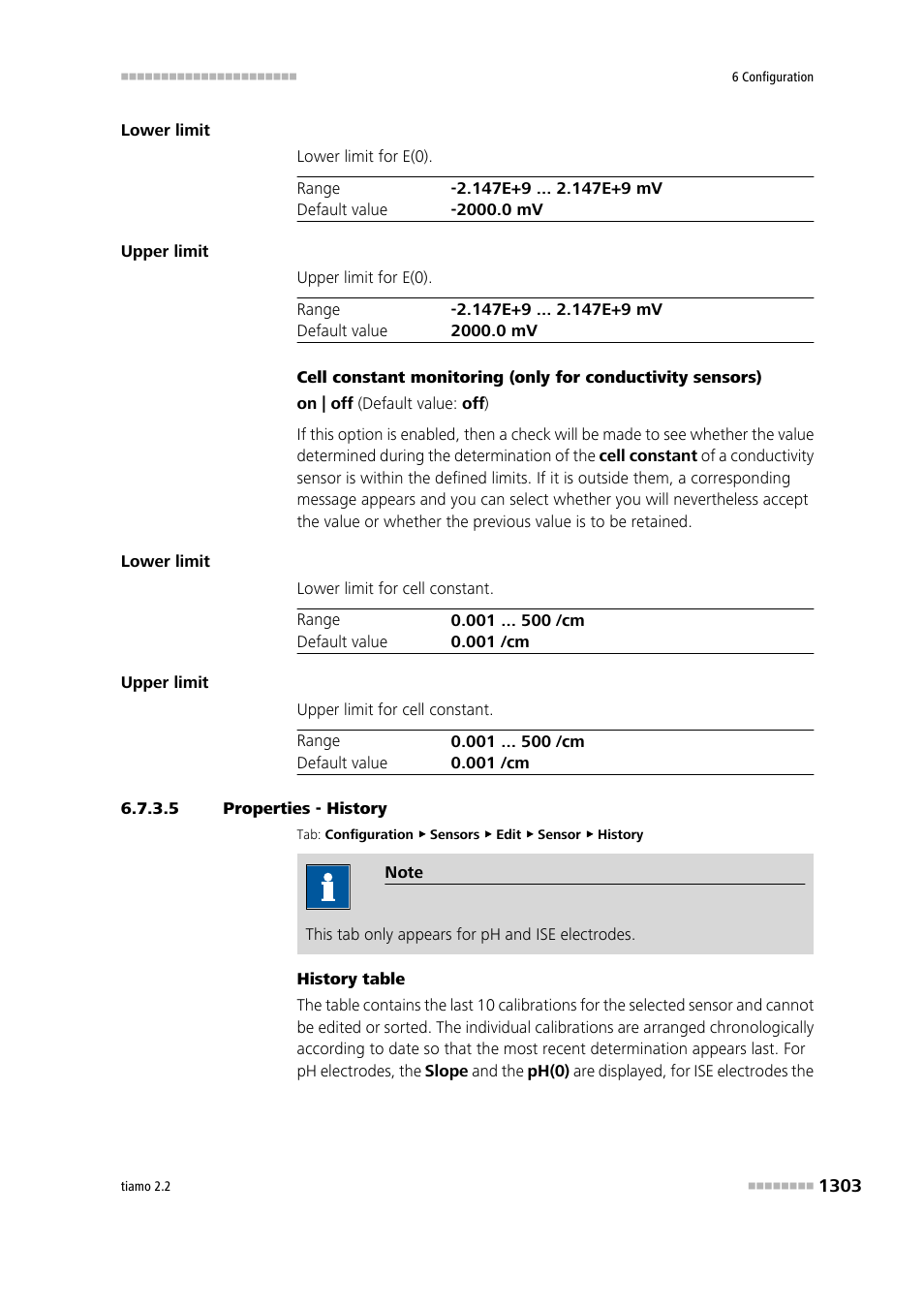 5 properties - history, History | Metrohm tiamo 2.2 Manual User Manual | Page 1317 / 1574