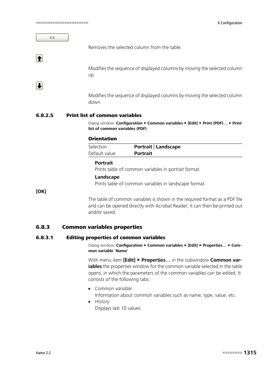 5 print list of common variables, 3 common variables properties, 1 editing properties of common variables | Common variables properties 5 | Metrohm tiamo 2.2 Manual User Manual | Page 1329 / 1574