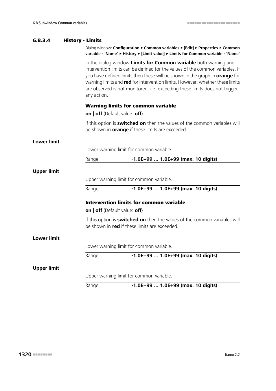 4 history - limits | Metrohm tiamo 2.2 Manual User Manual | Page 1334 / 1574