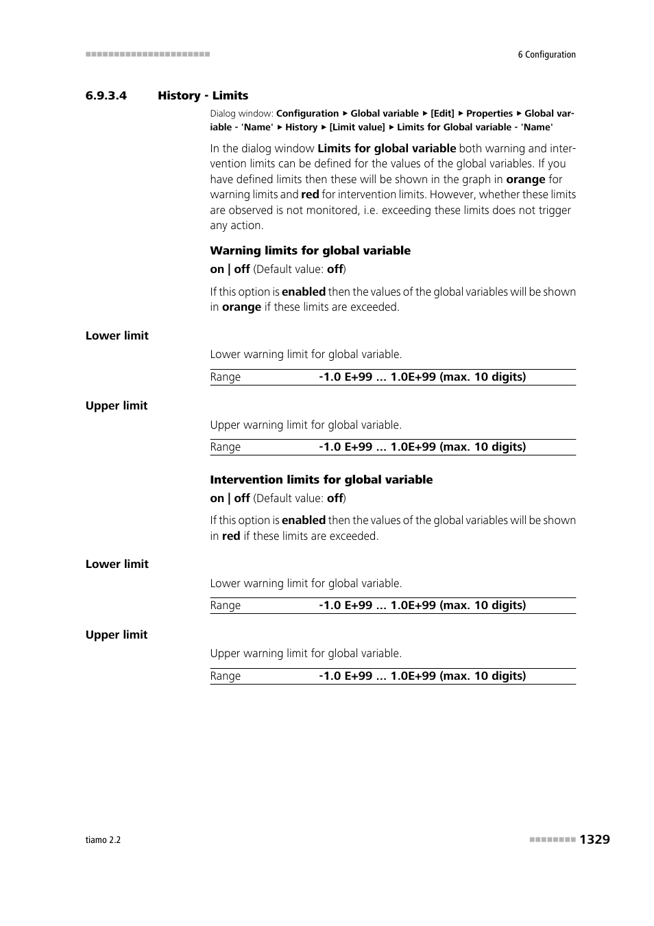 4 history - limits | Metrohm tiamo 2.2 Manual User Manual | Page 1343 / 1574