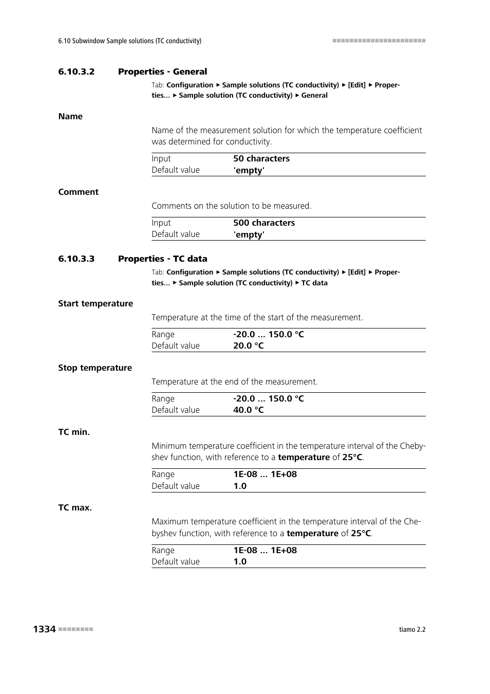 2 properties - general, 3 properties - tc data | Metrohm tiamo 2.2 Manual User Manual | Page 1348 / 1574