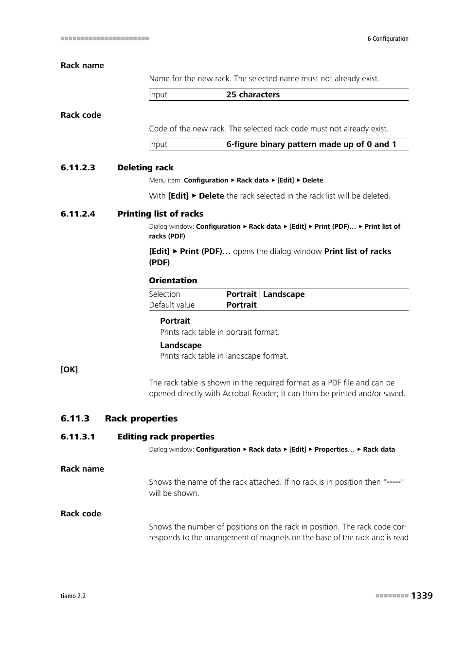 3 deleting rack, 4 printing list of racks, 3 rack properties | 1 editing rack properties, Rack properties 9 | Metrohm tiamo 2.2 Manual User Manual | Page 1353 / 1574