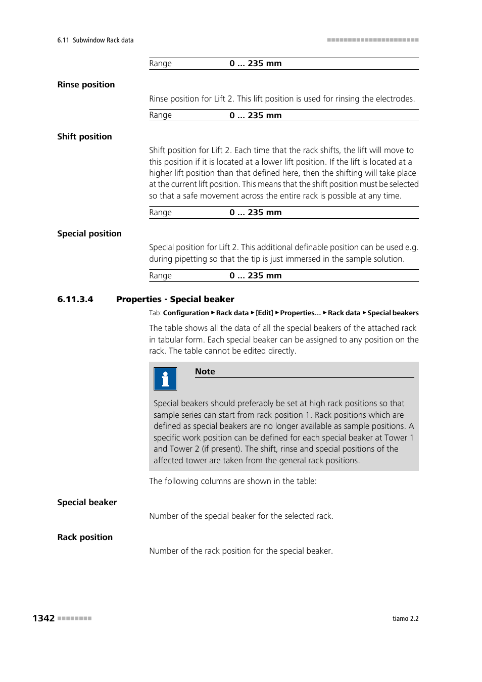4 properties - special beaker, Special beakers | Metrohm tiamo 2.2 Manual User Manual | Page 1356 / 1574