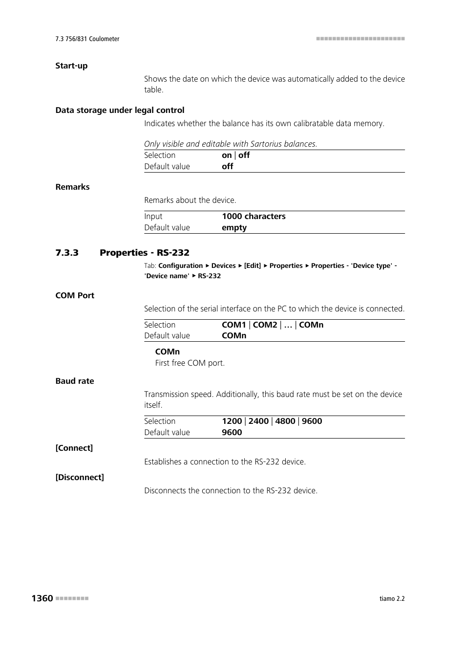 3 properties - rs-232 | Metrohm tiamo 2.2 Manual User Manual | Page 1374 / 1574