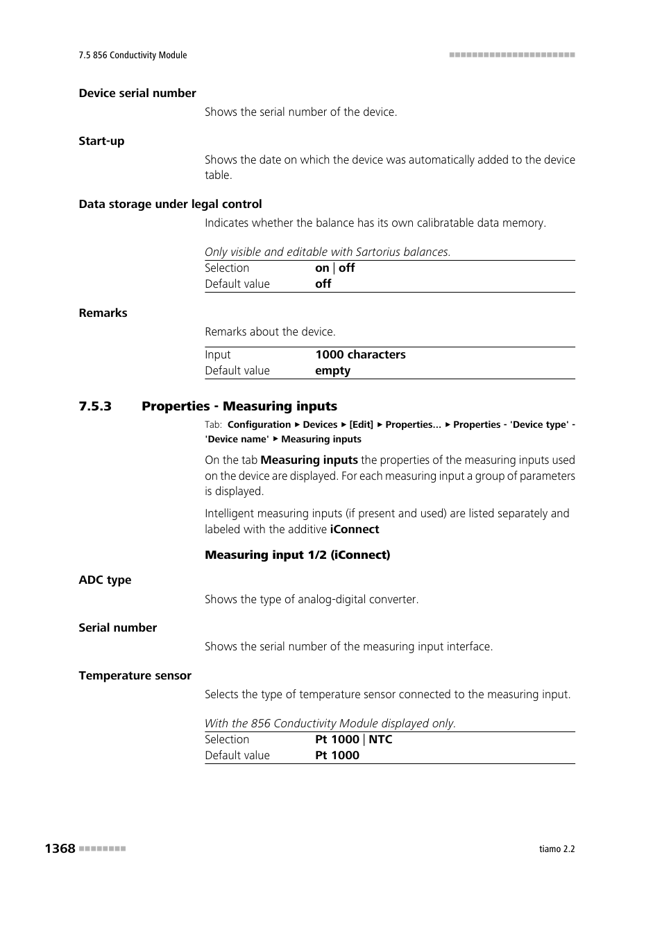 3 properties - measuring inputs | Metrohm tiamo 2.2 Manual User Manual | Page 1382 / 1574