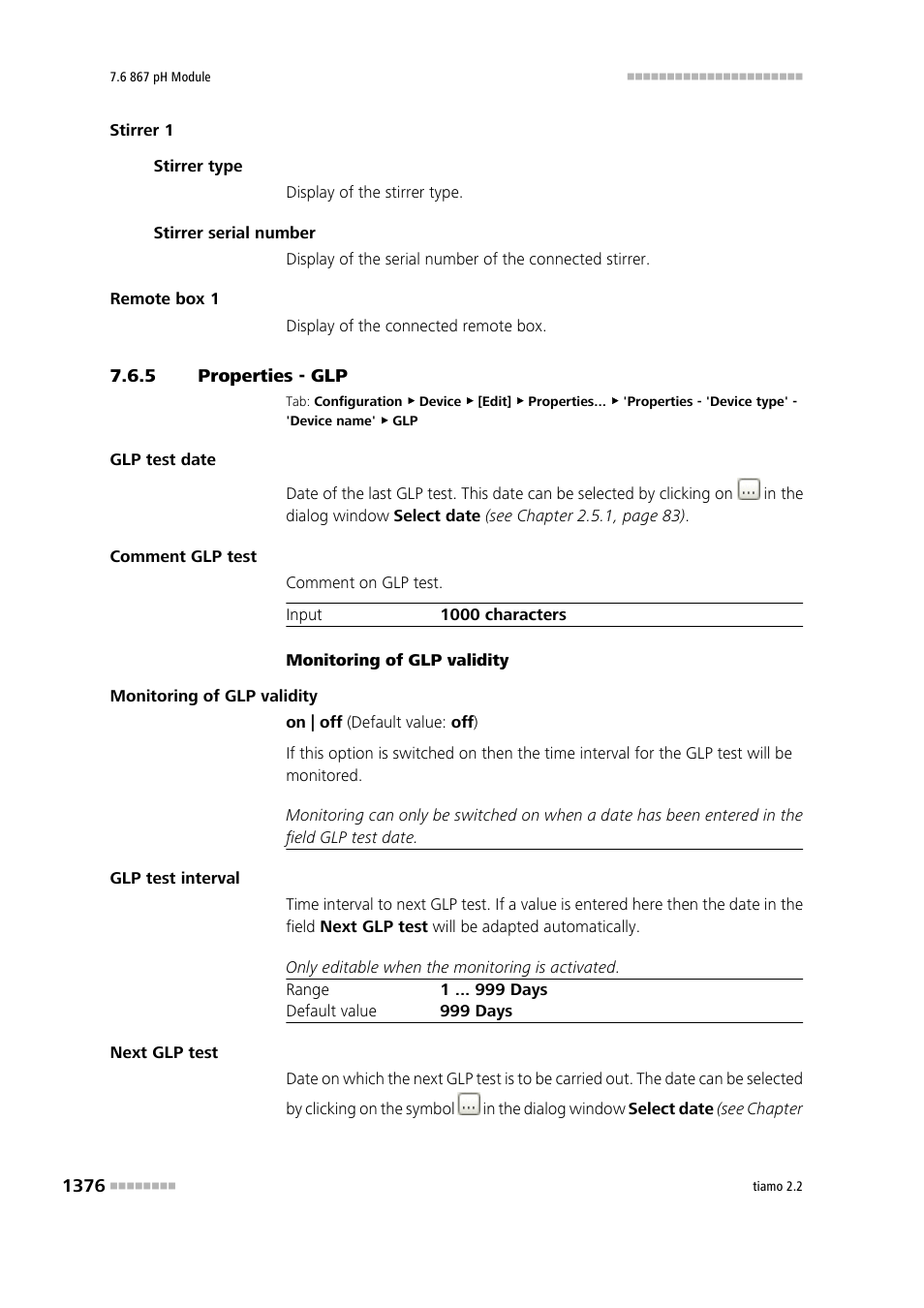 5 properties - glp | Metrohm tiamo 2.2 Manual User Manual | Page 1390 / 1574