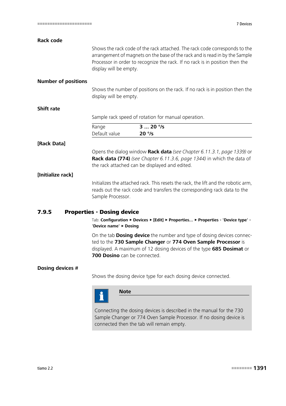 5 properties - dosing device | Metrohm tiamo 2.2 Manual User Manual | Page 1405 / 1574