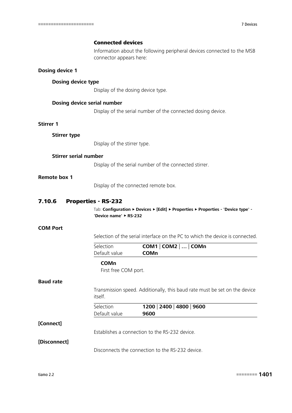 6 properties - rs-232 | Metrohm tiamo 2.2 Manual User Manual | Page 1415 / 1574