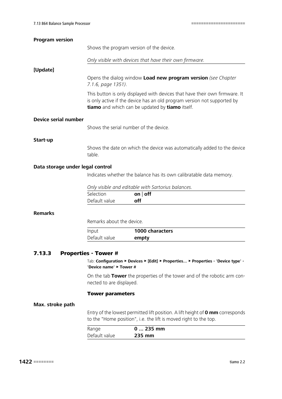 3 properties - tower | Metrohm tiamo 2.2 Manual User Manual | Page 1436 / 1574