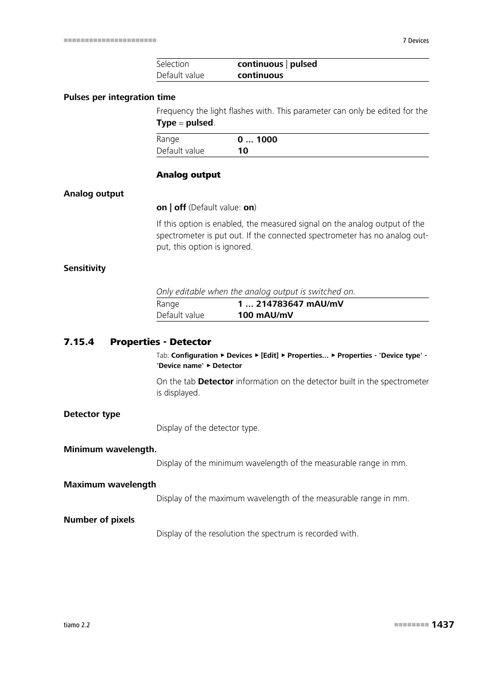 4 properties - detector, Properties - detector 7, Detector | Metrohm tiamo 2.2 Manual User Manual | Page 1451 / 1574