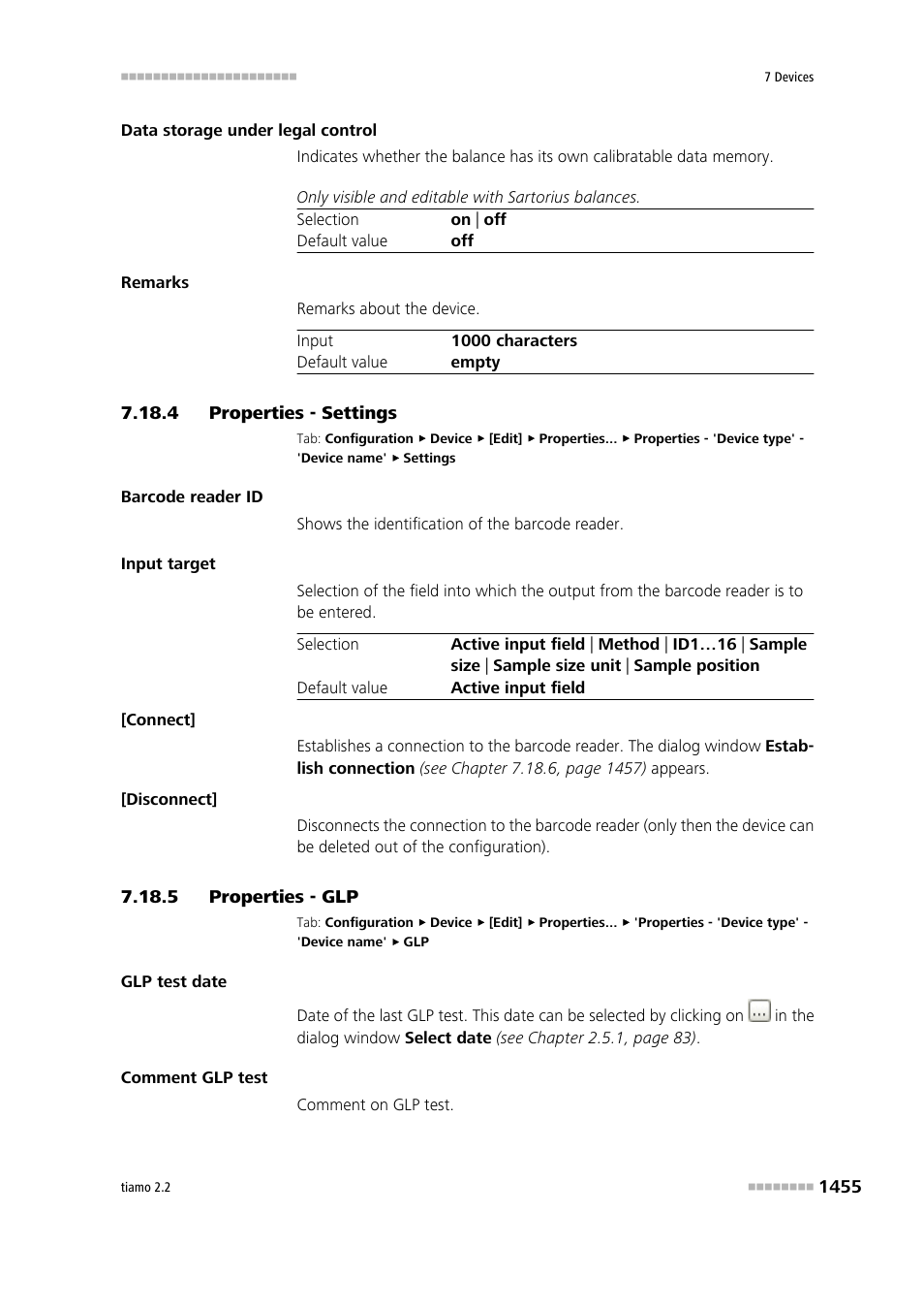 4 properties - settings, 5 properties - glp, Properties - settings 5 | Settings | Metrohm tiamo 2.2 Manual User Manual | Page 1469 / 1574