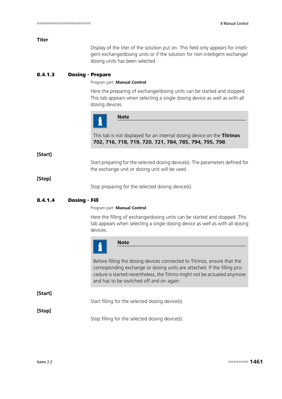 3 dosing - prepare, 4 dosing - fill, Prepare | Fill | Metrohm tiamo 2.2 Manual User Manual | Page 1475 / 1574