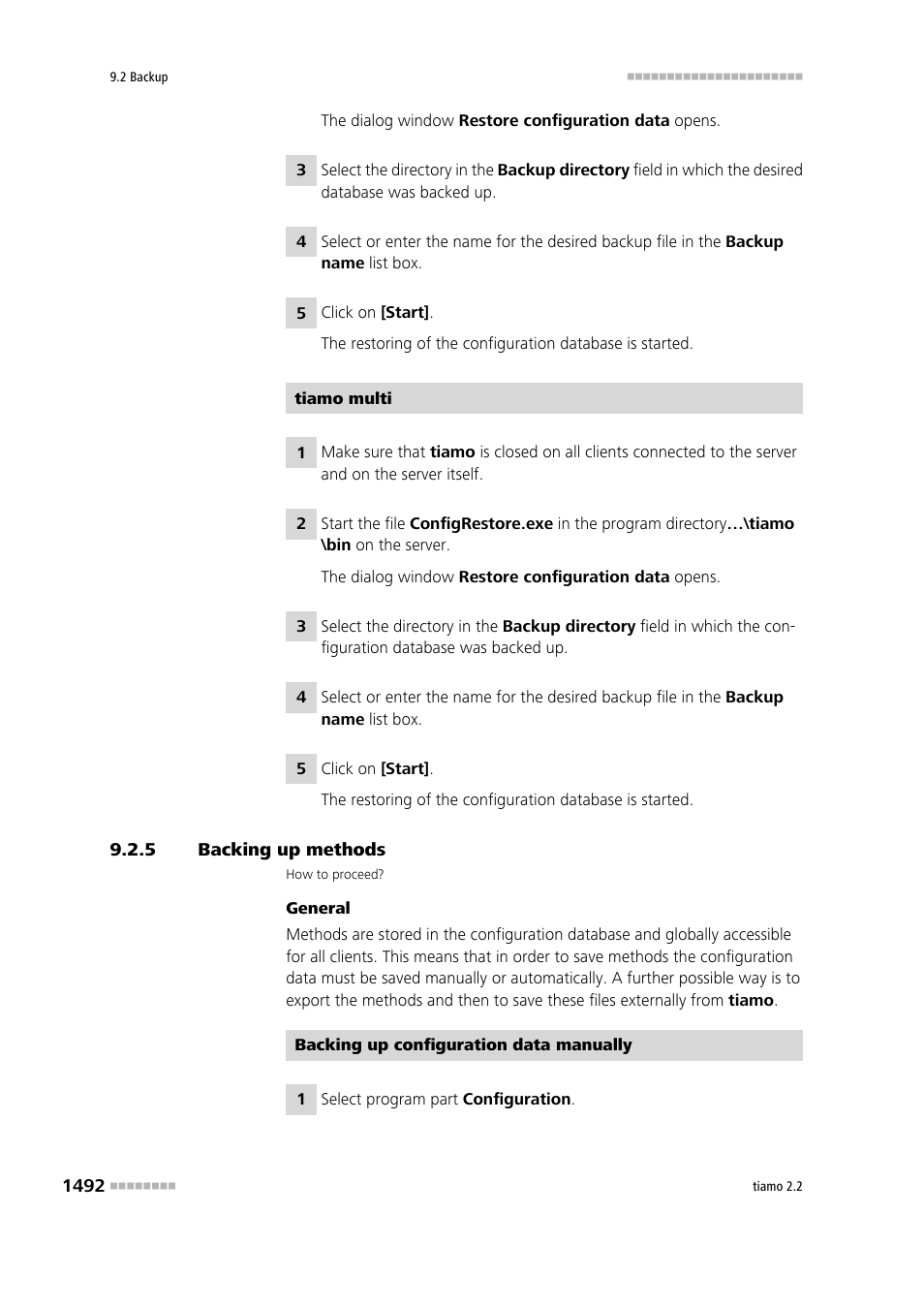 5 backing up methods, Backing up methods 2 | Metrohm tiamo 2.2 Manual User Manual | Page 1506 / 1574