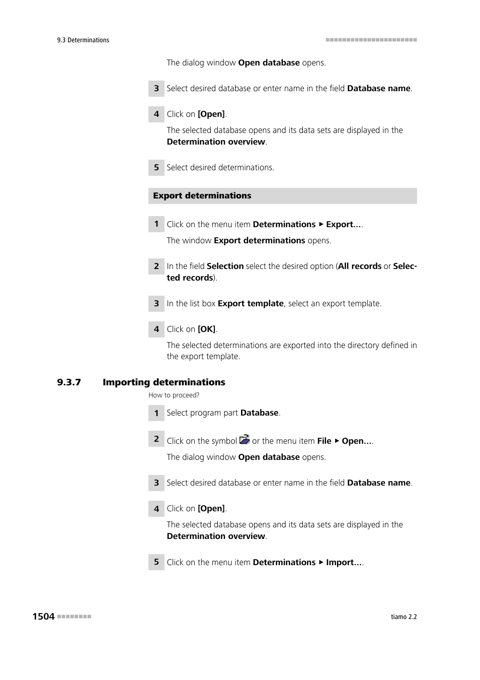 7 importing determinations, Importing determinations 4 | Metrohm tiamo 2.2 Manual User Manual | Page 1518 / 1574