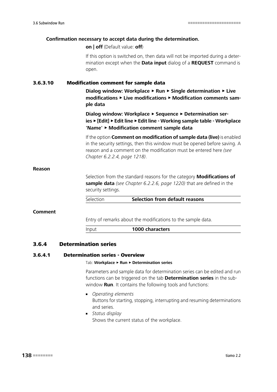 10 modification comment for sample data, 4 determination series, 1 determination series - overview | Determination series | Metrohm tiamo 2.2 Manual User Manual | Page 152 / 1574