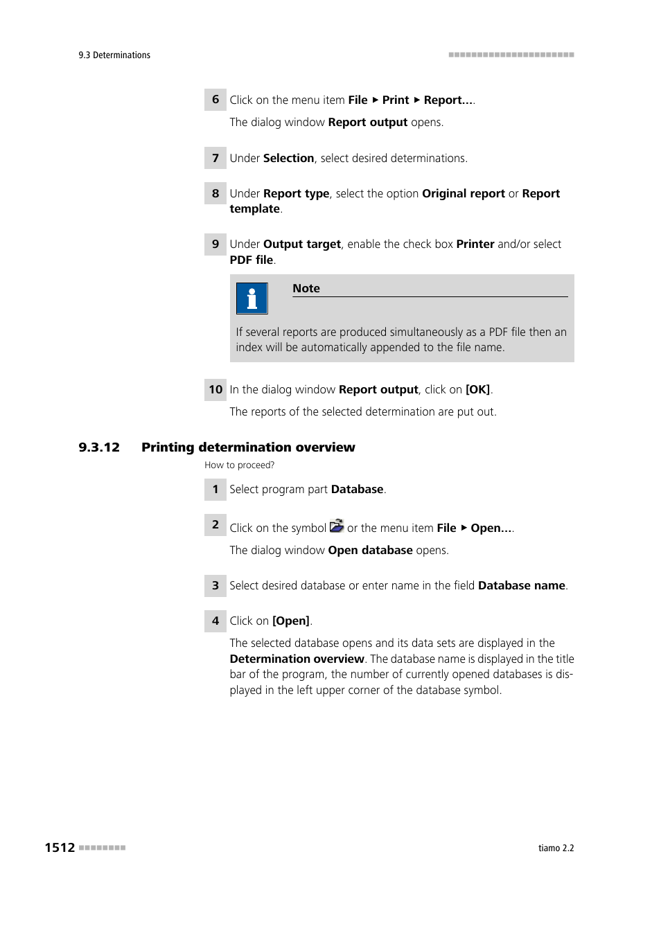 12 printing determination overview, Printing determination overview 2 | Metrohm tiamo 2.2 Manual User Manual | Page 1526 / 1574