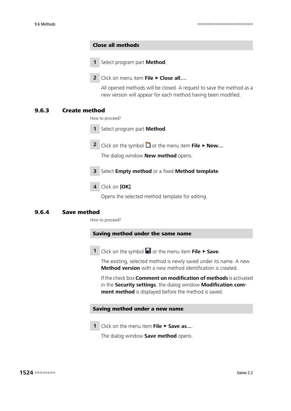 3 create method, 4 save method, Create method 4 | Save method 4 | Metrohm tiamo 2.2 Manual User Manual | Page 1538 / 1574