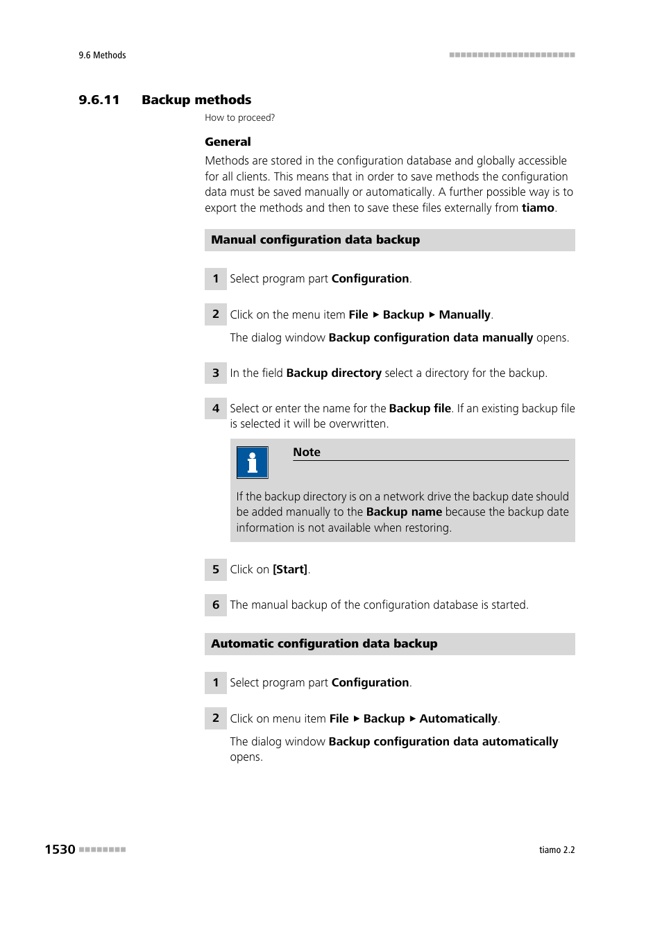 11 backup methods, Backup methods 0 | Metrohm tiamo 2.2 Manual User Manual | Page 1544 / 1574