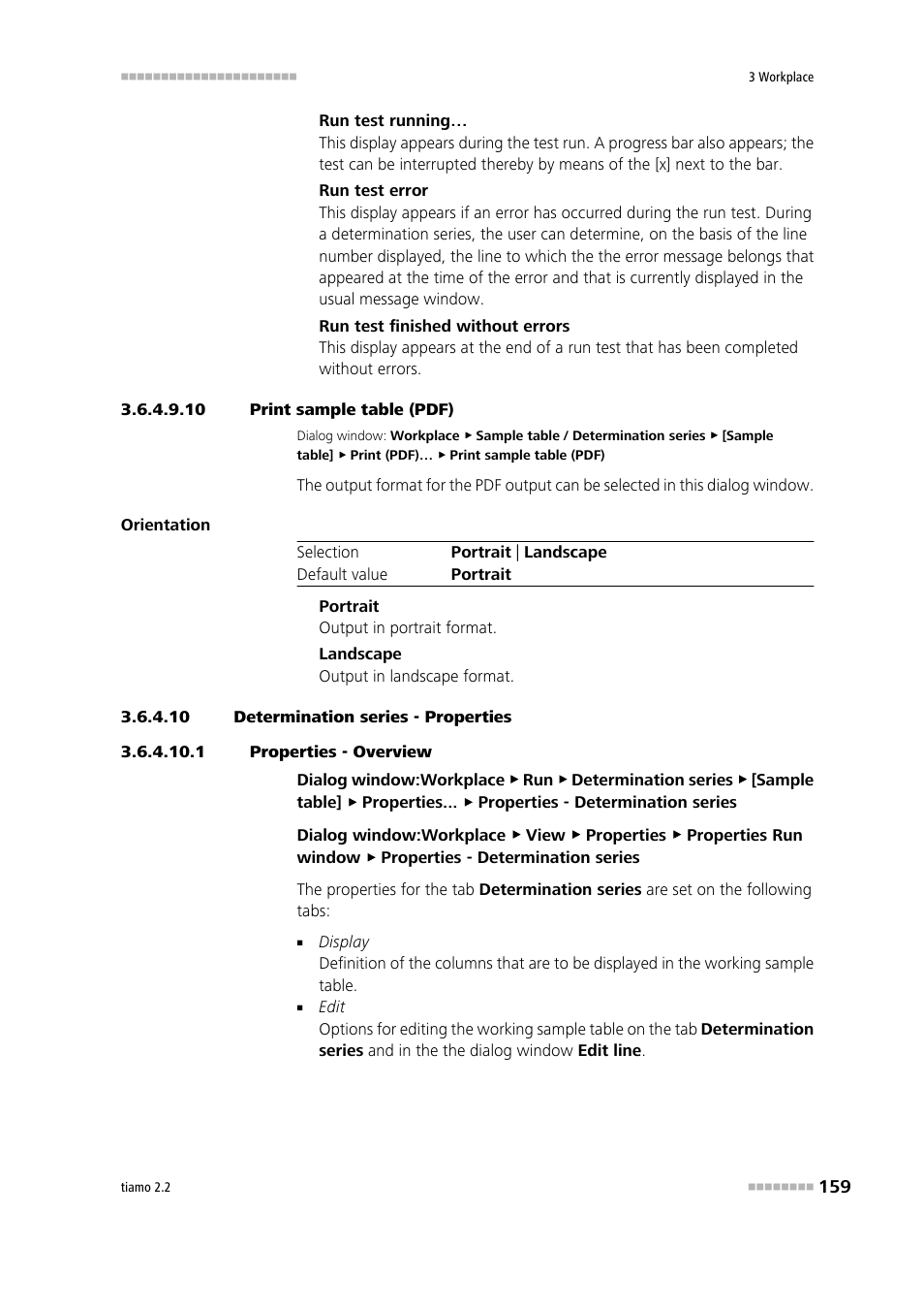 10 print sample table (pdf), 10 determination series - properties, 1 properties - overview | Define properties | Metrohm tiamo 2.2 Manual User Manual | Page 173 / 1574