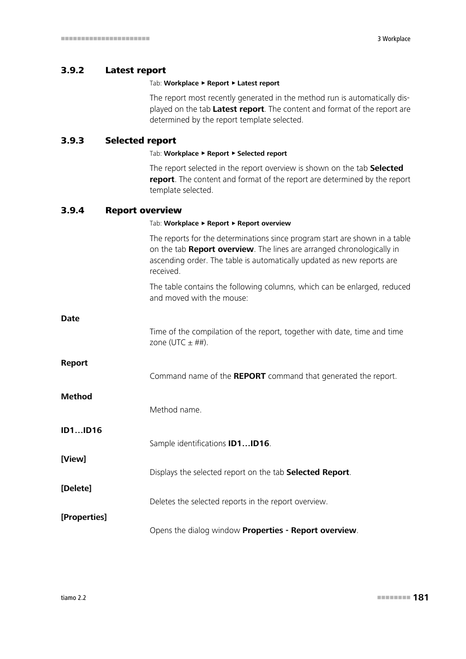 2 latest report, 3 selected report, 4 report overview | Latest report, Selected report, Report overview, Select a report | Metrohm tiamo 2.2 Manual User Manual | Page 195 / 1574