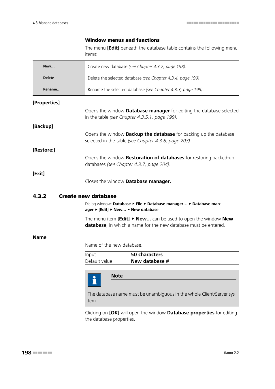 2 create new database, Create new database | Metrohm tiamo 2.2 Manual User Manual | Page 212 / 1574