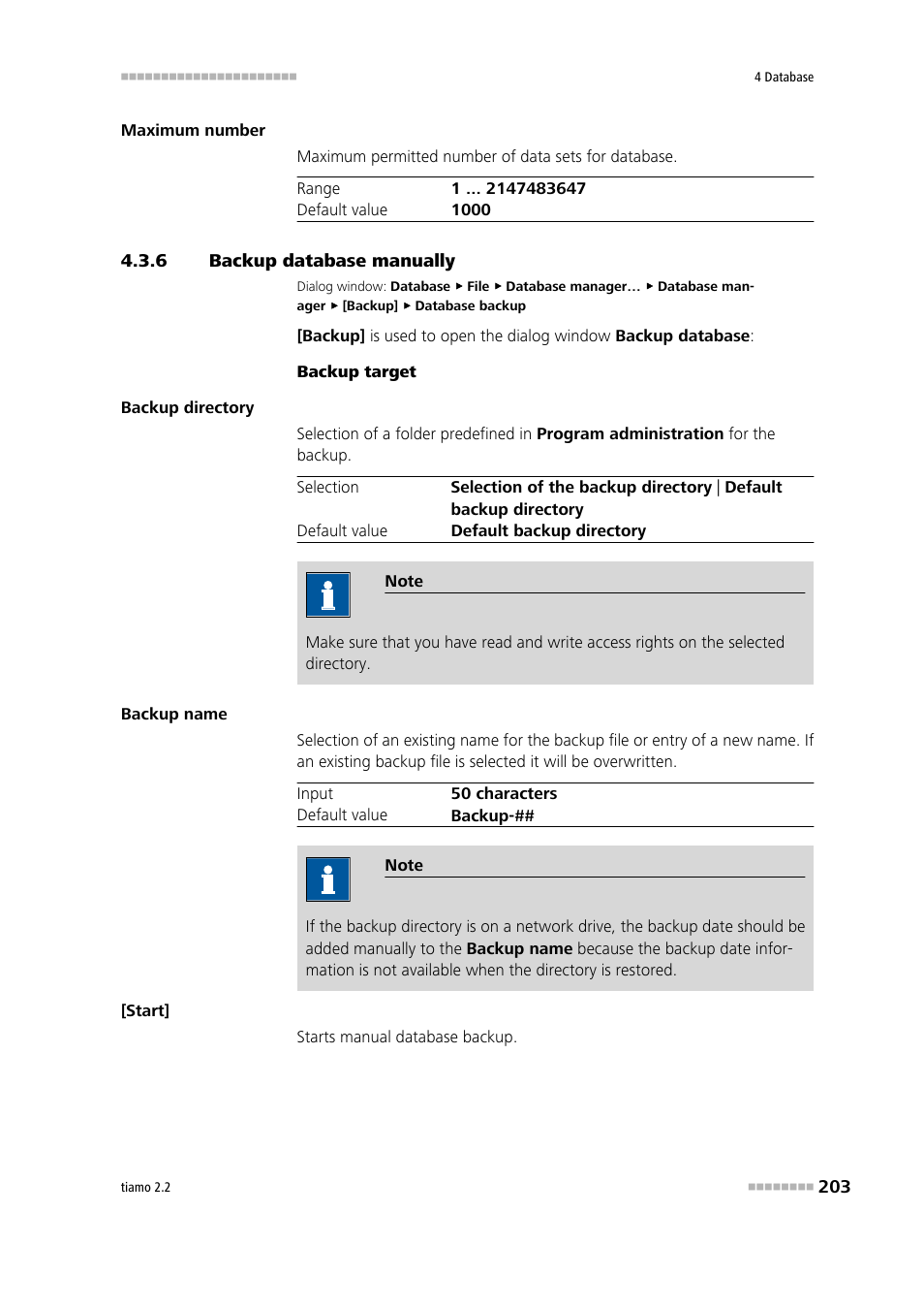 6 backup database manually, Backup database manually, Save database | Metrohm tiamo 2.2 Manual User Manual | Page 217 / 1574