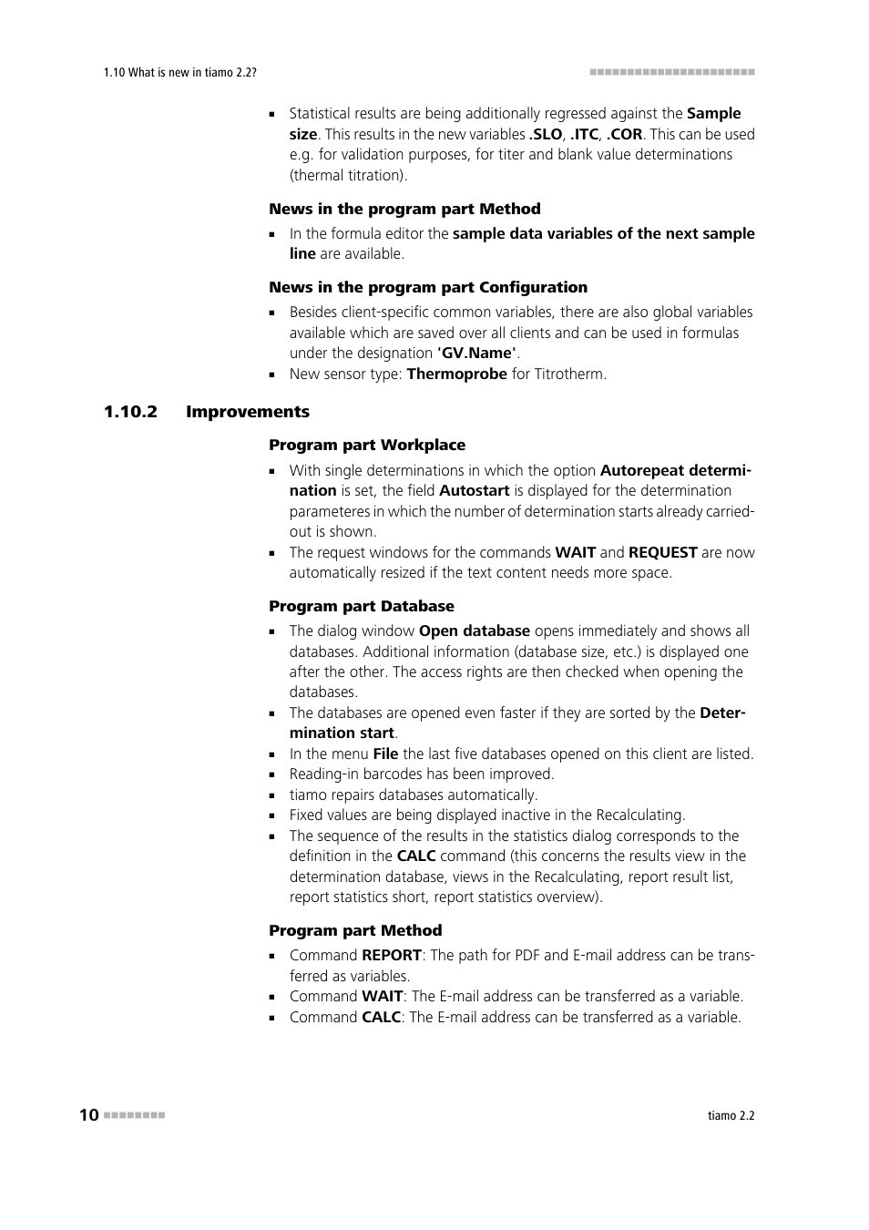 2 improvements, Improvements | Metrohm tiamo 2.2 Manual User Manual | Page 24 / 1574