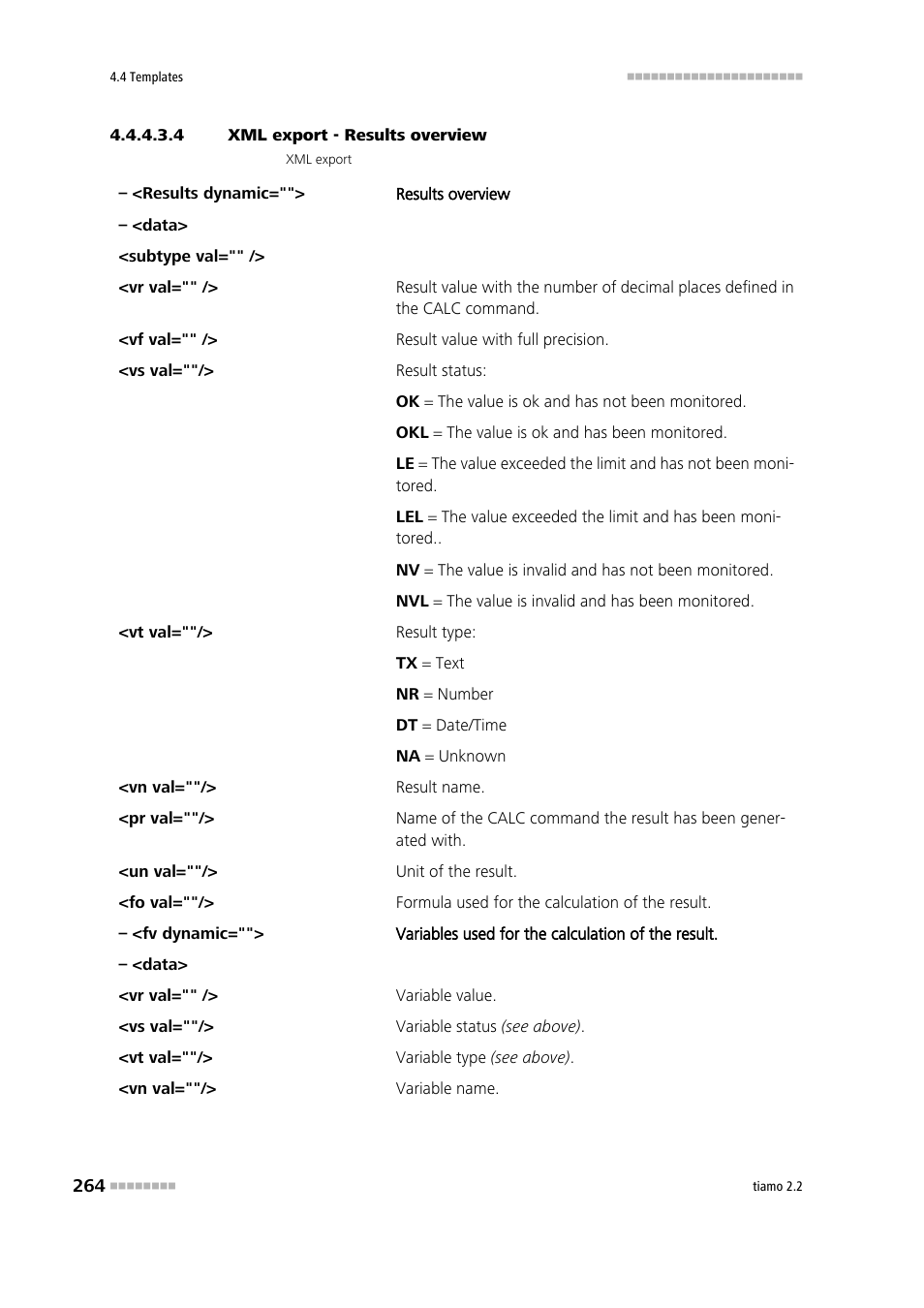 4 xml export - results overview | Metrohm tiamo 2.2 Manual User Manual | Page 278 / 1574