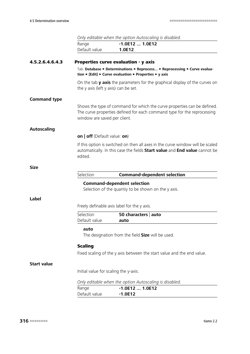 3 properties curve evaluation - y axis, Y axis | Metrohm tiamo 2.2 Manual User Manual | Page 330 / 1574