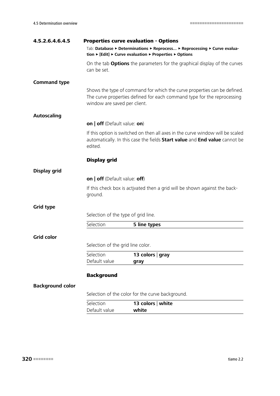 5 properties curve evaluation - options, Options | Metrohm tiamo 2.2 Manual User Manual | Page 334 / 1574