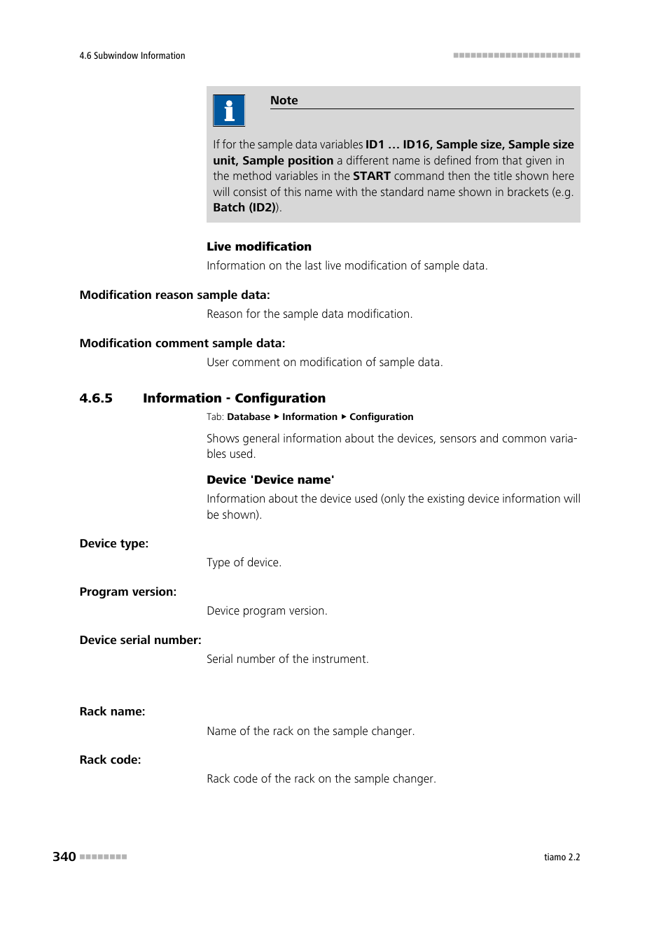 5 information - configuration, Information - configuration | Metrohm tiamo 2.2 Manual User Manual | Page 354 / 1574