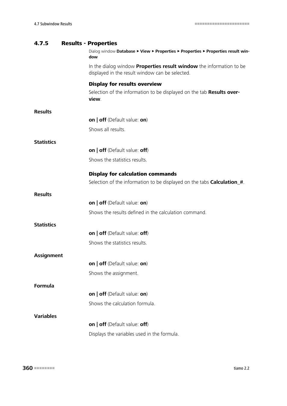 5 results - properties, Results - properties | Metrohm tiamo 2.2 Manual User Manual | Page 374 / 1574