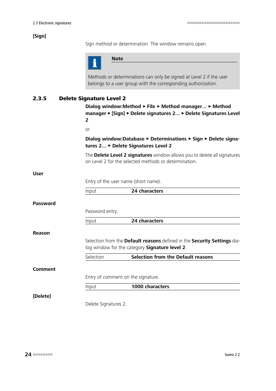 5 delete signature level 2, Delete signature level 2 | Metrohm tiamo 2.2 Manual User Manual | Page 38 / 1574